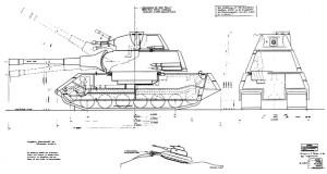 Blueprint #3382, dated June 17th, 1942 – 140ton – 150mm + 75mm gun 