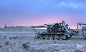 U.S. Marines assigned to Regimental Combat Team 1 use an M-88A2 Hercules recovery vehicle to remove a damaged Iraqi self-propelled artillery piece from the Al Anbar University campus in Ramadi, Iraq, Nov. 29, 2008, during a tank removal mission. Marines are removing the tank as part of the ongoing effort to rebuild Iraq and beautify the country. (U.S. Marine Corps photo by Lance Cpl. Albert F. Hunt/Released)