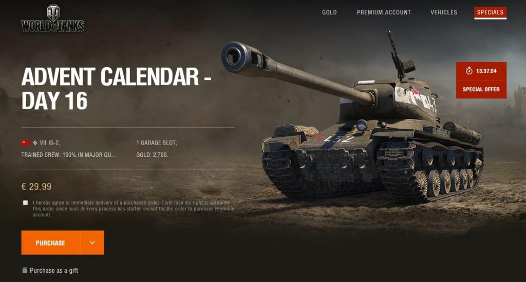 World of Tanks Advent Calendar day 16