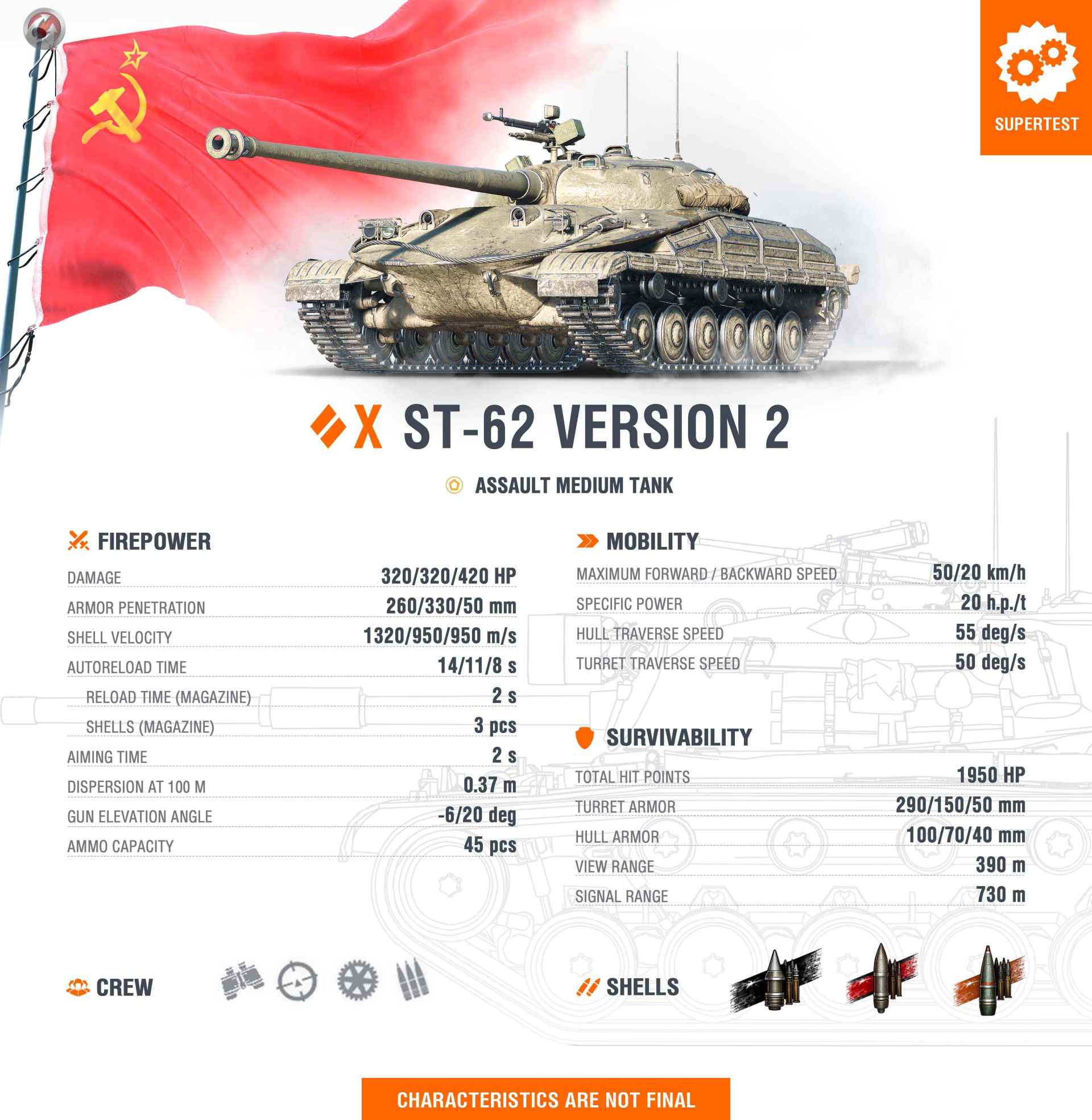 World of Tanks supertest - ST-62 Version 2 - new tier X Soviet medium ...